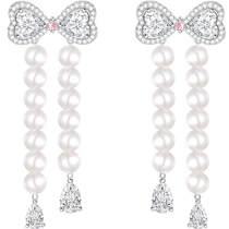 Fanci Fan Qi (Smart Knot Series) Sweet Knot Earrings Womens Silver Earrings Shell Beads Gift for Girlfriend