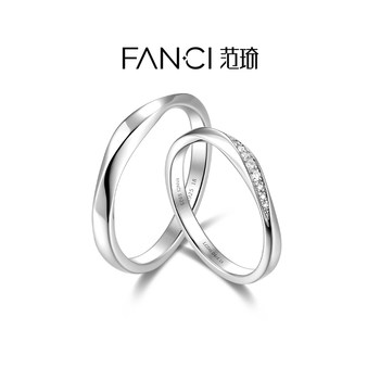 [Cultivated]Diamond Fanci Fan Qi Love-Flowing Diamond Ring 925 Silver Cultivated Diamond Couple Ring Valentine's Day Gift