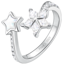 Fanci Fan Qi Silver Ornament Day Star Ring Womens Single Ring 925 Silver Fashion Open Ring Niche Design