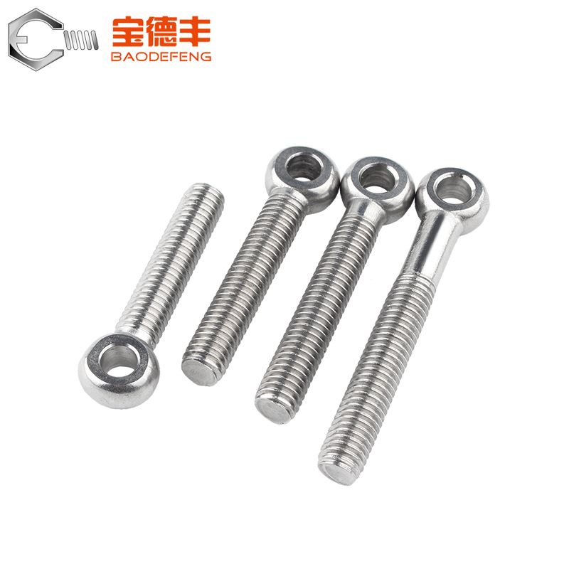 304 stainless steel ring screw with hole eye bolt l fish eye active screw M5M6M8M10M12