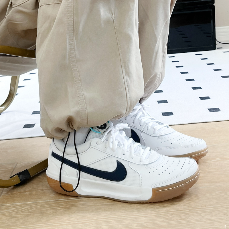 Nike Zoom Court Lite 3 White and Blue Non-Slip and Wear-Resistant Low-Top Tennis Shoes for Men Dv3258-102