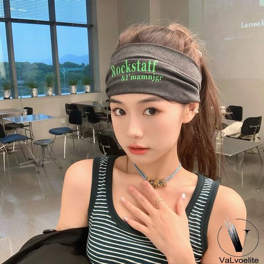 Широкая повязка для йоги VALVOELITE для женщин, впитывающая пот, спортивная повязка на голову, предотвращающая потливость, повязка для фитнеса, головной платок