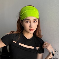 VALVOELITE sports headband womens wide-brimmed running sweat-absorbent anti-perspirant belt yoga headband solid color fitness headband