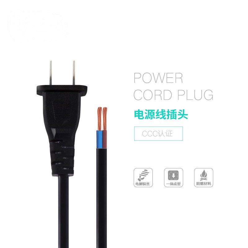 Two-pin plug with power cord plug with wire 2-pin plug wire with switch household cable wholesale