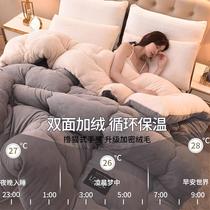 Winter lamb velvet winter quilt thickened warm plus velvet quilt core double cotton quilt bedding winter single dormitory bed