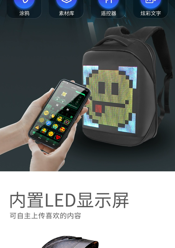 Balo màn hình điện tử siêu chất cho học sinh sinh viên balo đèn led đựng laptop có pin dự phòng