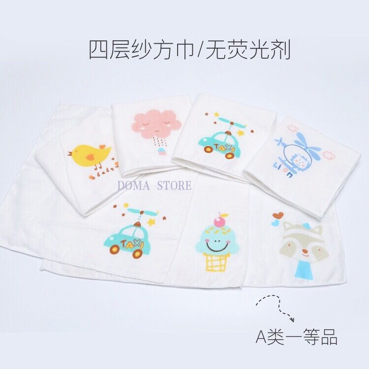 五条装爆款新生儿纯棉纱布纯棉婴儿超柔软口水吸水巾洗脸纯棉方巾_英家券