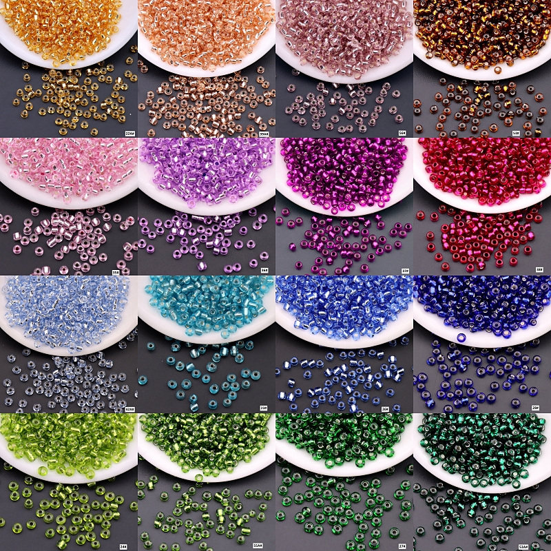 3 mm about 400 10g high-quality colored silver glass rice beads AAA grade handmade diy accessories accessories loose beads