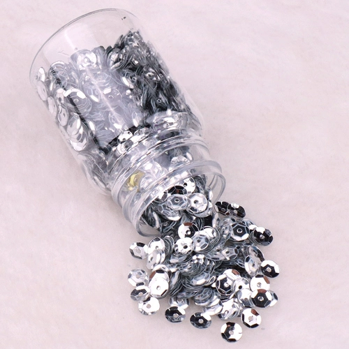 50 мл бутылка 6 мм ярко -серебряный дно вогнутый планшет, округлый средний отверстие для блесков рук