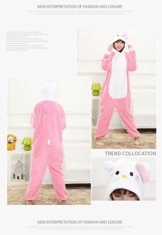 Mùa thu và mùa đông dày flannel phim hoạt hình động vật đồ ngủ một mảnh nam và nữ dễ thương cặp vợ chồng san hô