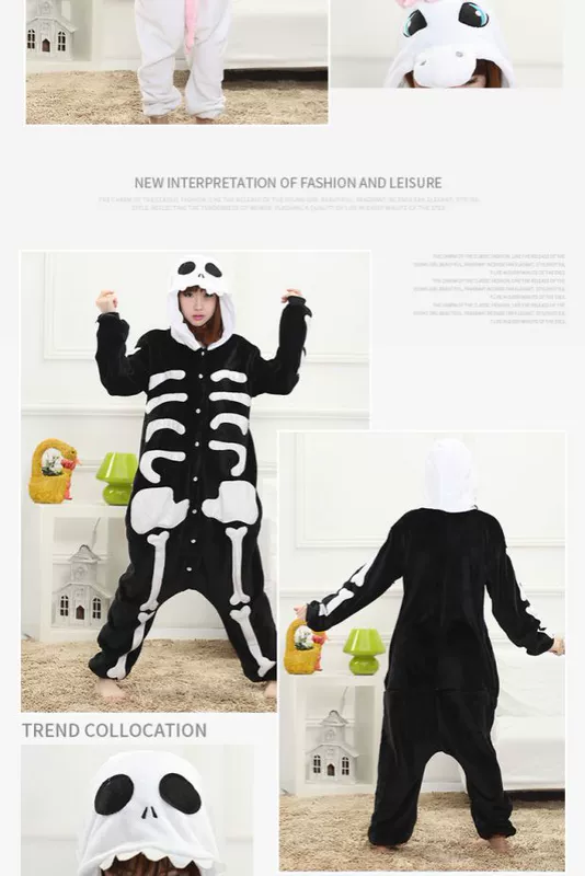 Mùa thu và mùa đông dày flannel phim hoạt hình động vật đồ ngủ một mảnh nam và nữ dễ thương cặp vợ chồng san hô
