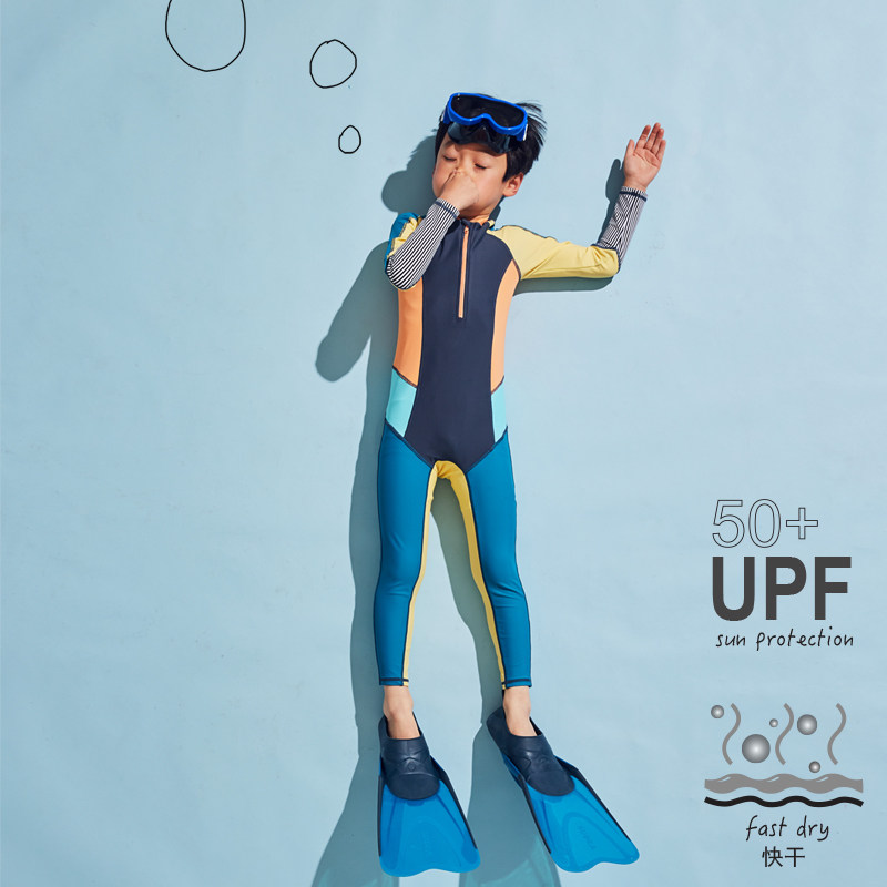 UzMz Kids Swimwear Swimwear Pants Original Design Boys Girls Long Sleeve One Piece Sunscreen Baby Swimwear Surfwear