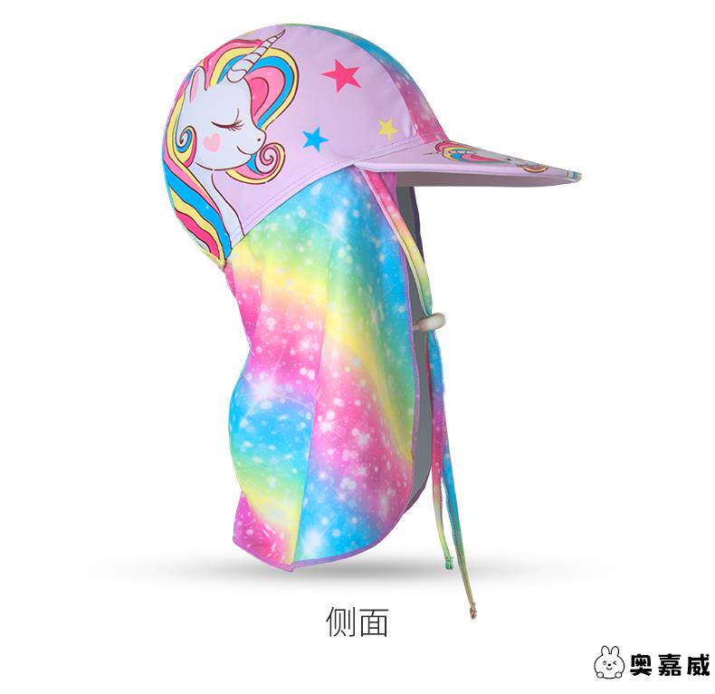 Детская плавательная шапочка, шапка, пляжный солнцезащитный крем для плавания, с защитой шеи, УФ-защита 