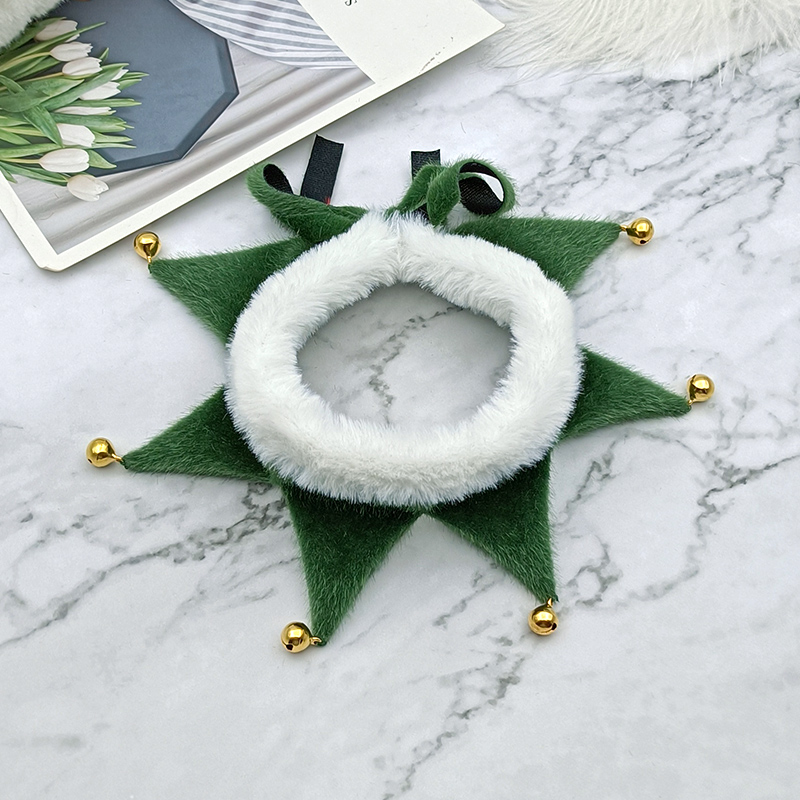 Dog scarf cat Christmas festival scarf bell New Year bib bell New Year pet saliva towel decoration