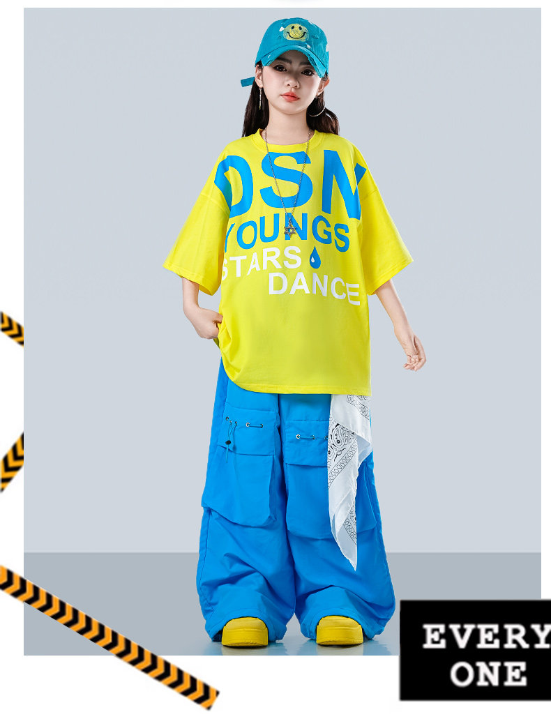 街舞儿童潮服夏季多巴胺少儿hiphop舞台表演服男女童炸街演出服装 — 12