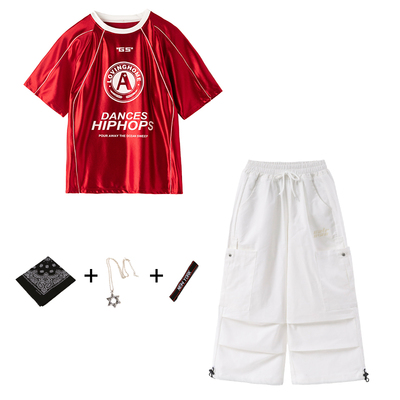 Children's Performance Clothing Hip-Hop Street Dance Children's Clothing Trendy Boys' Outfit Summer Drum Performance Outfit Girls' Clothing — 7