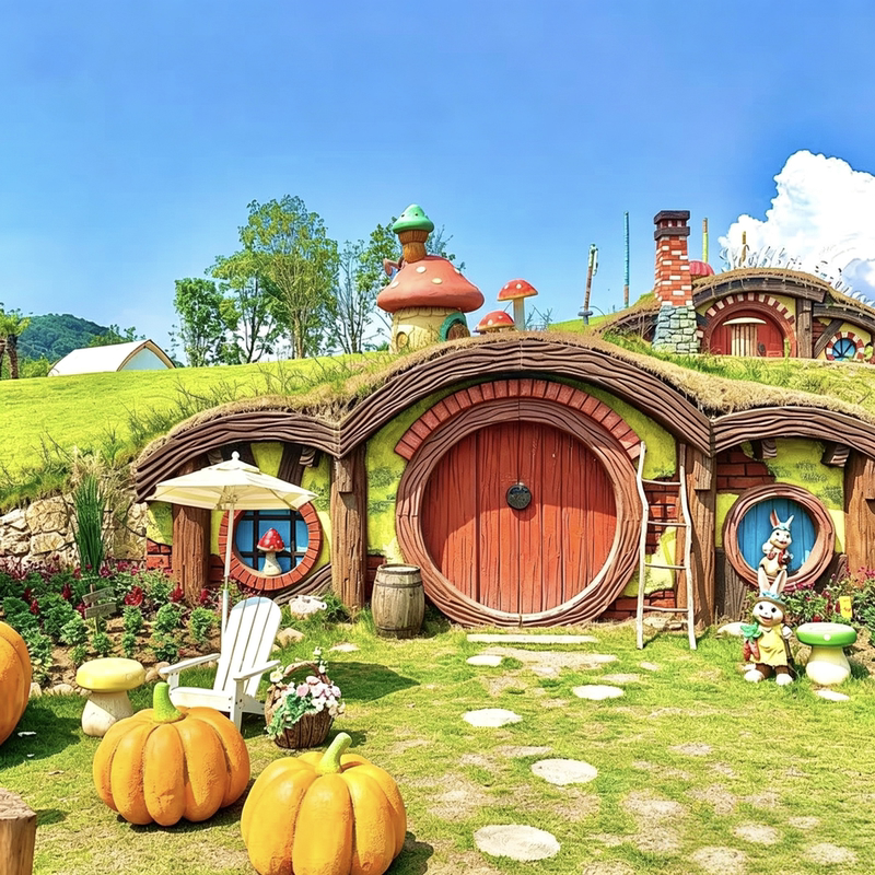 Hobbit House Decorations, Popular Wooden House, Hot Air Balloon Flying House, Fairy Tale Cute Pets, Scenic Area, Farm, Kindergarten Decoration Hobbit House Decorations, Popular Wooden House, Hot Air Balloon Flying House, Fairy Tale Cute Pets, Scenic Area, Farm, Kindergarten Decoration
