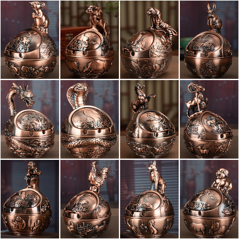 Ashtray home living room 2021 creative personality trend anti-ash flying light luxury high-end high-end atmosphere high-grade