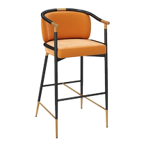 Jieshen Home Simple Light Luxury Bar Stool Designer Creative Backrest Bar Stool Modern New Chinese Style Bar Stool