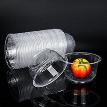 一次性碗打包餐盒饭盒冰粉专用塑料家用圆形汤碗小纸碗筷餐具带盖