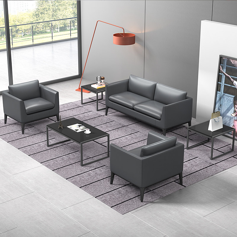 Office sofa simple modern reception area reception room three-person office sofa coffee table combination business negotiation