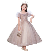 Girl Gown Light Luxury High-end Princess Dresses Children Host Flower Boy 10 Birthday Little Girl Piano Plays Out