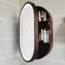 Tủ gương tròn phòng tắm có đèn gỗ nguyên khối hộp gương thông minh chống đọng sương phòng tắm trang điểm treo tường Gương tròn treo tường 1 tủ gương đứng gương đựng đồ trang sức 