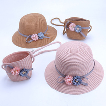 Baby hat Summer sun hat 2-3-5 years old childrens new pot hat Mens and womens summer straw hat bag beach cool hat