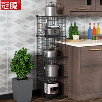 Kitchen shelf Multi-function storage rack Multi-layer seasoning rack Metal pot storage rack Floor-to-ceiling vegetable rack deepening