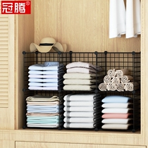 Large wardrobe storage layered partition partition cabinet Cabinet Cabinet finishing clothes artifact household space saving multi-layer
