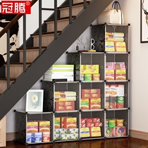 Space shelf under the stairs simple snack storage rack trapezoidal floor-to-floor multi-step debris finishing frame
