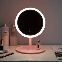Led cosmetic mirror with light vanity mirror student small mirror desktop dormitory desktop net red female supplementary light portable folding