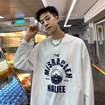 Mens clothing trend loose long-sleeved t-shirt mens spring and autumn bottoming shirt tide brand ins trend all-match autumn sweater men