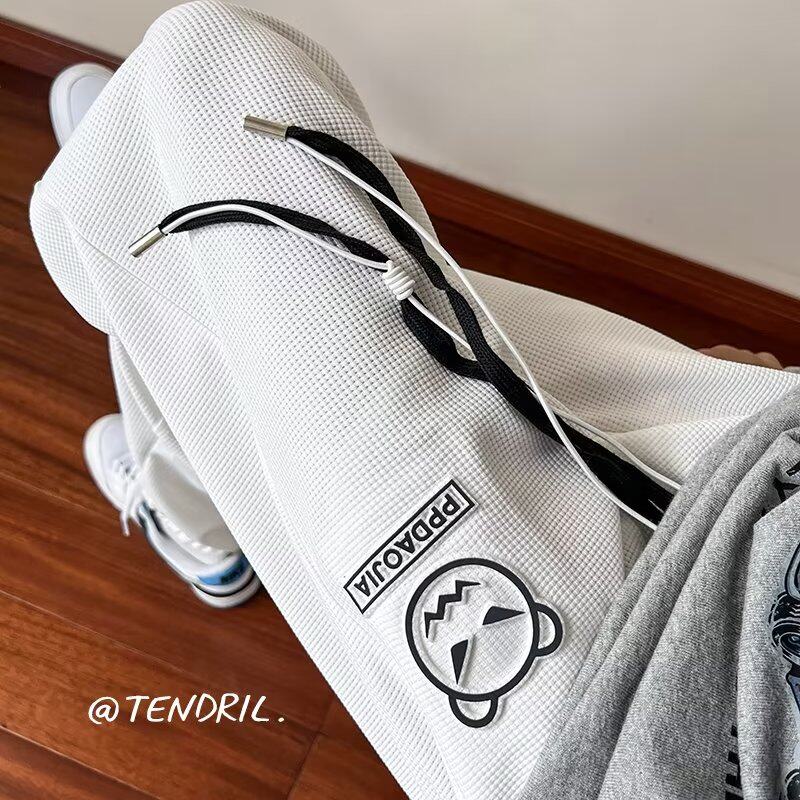 European and American hip-hop casual pants men's vibe style waffle all-match beam pants design sense reflective trendy brand harem pants