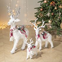 Port Evergrands Christmas decorations white moose paparazzi doll Home Mall Shop Windows Arrange Christmas Tree Swing