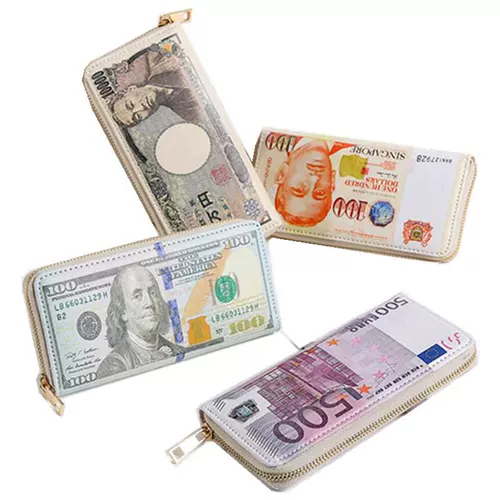 Маленькая сумка клатч, вместительные и большые длинные монеты с молнией, европейский стиль, (Трансграничная торговля)