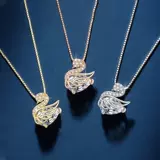 Лебедь, универсальное ожерелье, дизайнерский аксессуар, серебро 925 пробы, легкий роскошный стиль, премиум класс