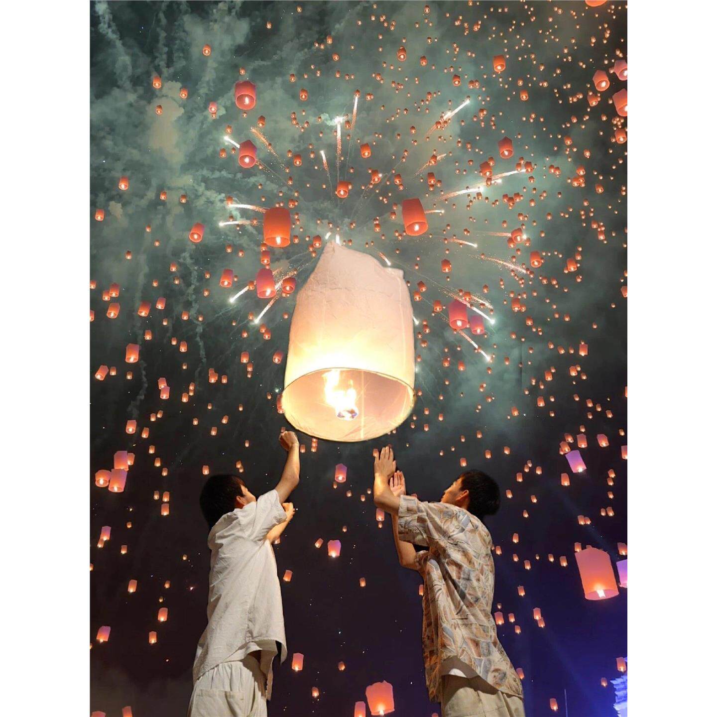 孔明灯2025新スタイル願い灯、安全、難燃性、ロマンチックな中秋節人気のスカイランタン、クリエイティブな厚手大型サイズ