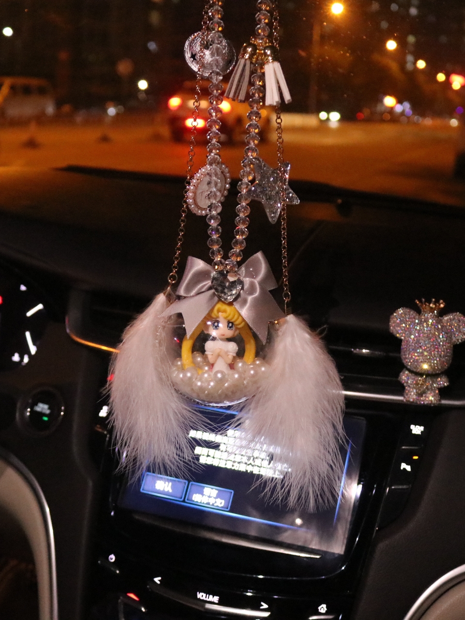 Car pendant creative car rearview mirror pendant high-end sailor month car pendant chain car interior decoration car interior supplies female