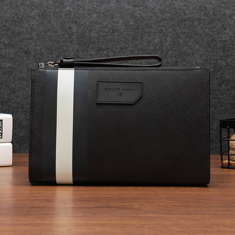 European Station Handbags Men's Handbags Genuine Leather Envelope Casual Large Capacity Men's Bag Soft Leather Hand Grip Bag Laced Bull Leather