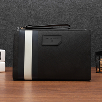 European Station Handbags Mens Handbags Leather Envelope Casual Large Capacity Mens Bag Soft Leather Hand Grip Bag Zipper Bull Leather