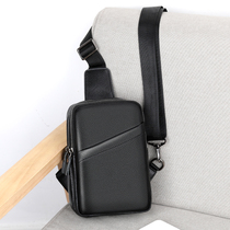 2022 small square bag mens one-shoulder Messenger trend large-capacity leather shoulder bag double-layer casual vertical cowhide chest bag