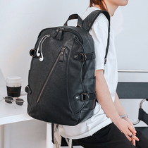 2022 new fashion casual leather travel backpack business computer bag large capacity school bag shoulder bag mens bag