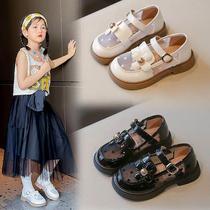 leepuevuk girls princess shoes 2024 spring and summer new style childrens popular hollow breathable small leather shoes for girls