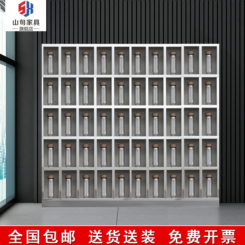304 stainless steel cup cabinet 50 grid factory workshop staff teacup lounge Dog School Hospital placement cabinet