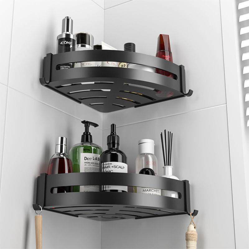 Punch-free toilet bathroom toilet with black wall hanging toilet toilet lampoo triangle absorption wall