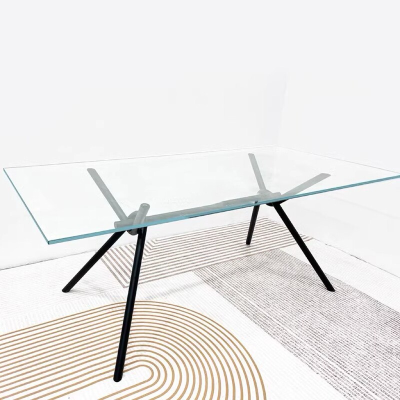 Modern Simple Tempered Glass Dining Table Rectangular Home Desk Computer Desk Office Desk Transparent Design Conference Table Modern Simple Tempered Glass Dining Table Rectangular Home Desk Computer Desk Office Desk Transparent Design Conference Table