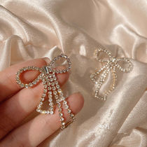 Ear Pendant Hole Identical Large Butterfly Knot Earrings Ear Clip Streaming Su Long Without Earbuzle Explicit Face Thin Temperament Lap Multipurpose