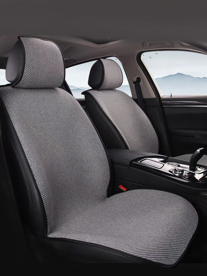 新款汽车坐垫四季通用仿亚麻半包座椅套超薄冬季冰丝透气车内座垫