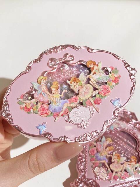 Flower Knows Midsummer Night Eyeshadow Palette 02 Flower Mystery 01 Pearlescent Matte Powder Fine Texture Non-Flying Powder Easy to Color Eyeshadow